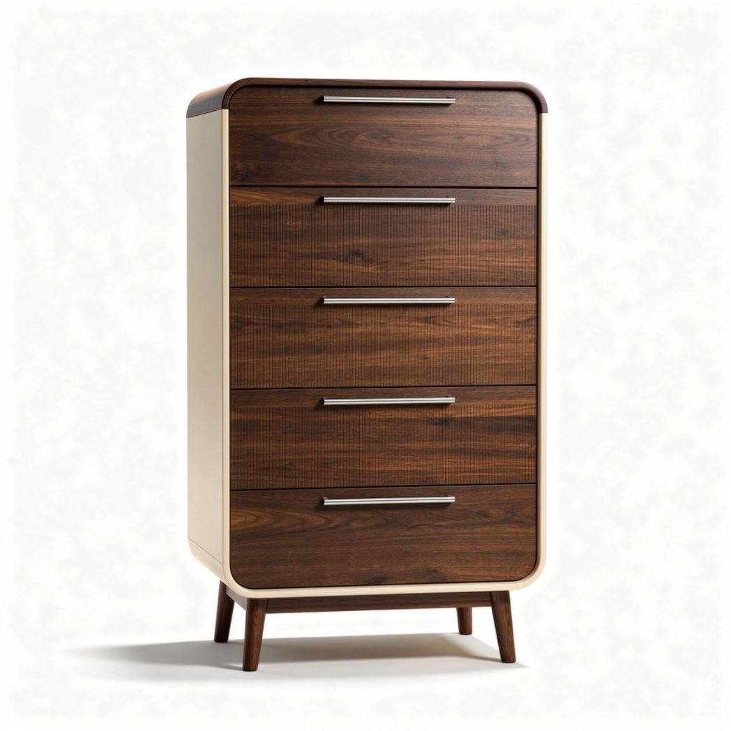Wooden dresser 80 x 45 x 120cm with five drawers and modern design