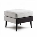 Two-tone upholstered ottoman with removable cushion 45 x 45 x 40cm