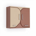 Wall-mounted cabinet with two doors in brown and beige finish size 60 x 40 x 30cm