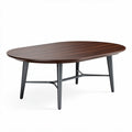 Wooden coffee table with oval shape and metal legs 150 x 90 x 75cm